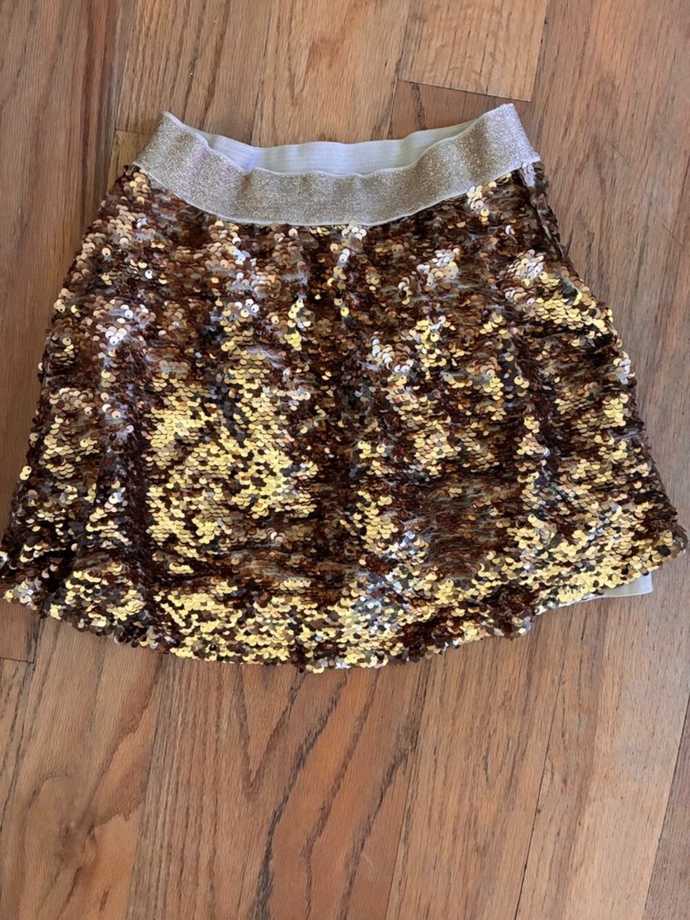 365 Kids Garanimals Girls Gold Sequin Skirt Size 7 Sparkle Party
